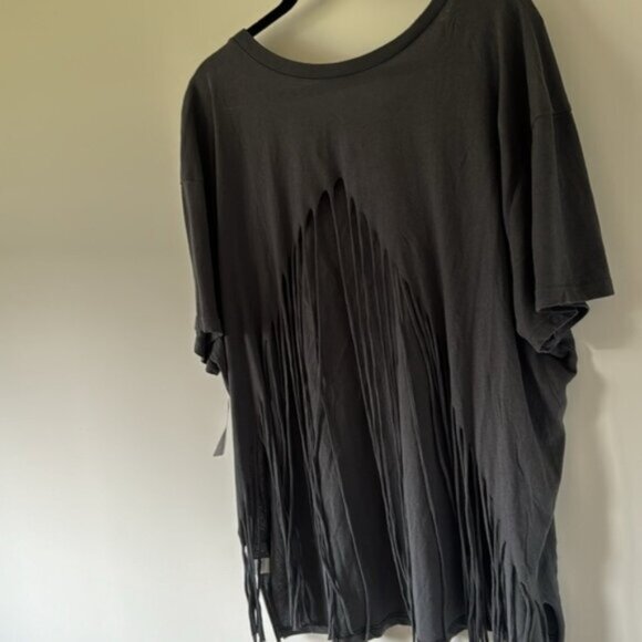 Torrid Women Grey The Doors Open Back Fringe Relaxed Fit Tee Plus Size 2X - Picture 9 of 13